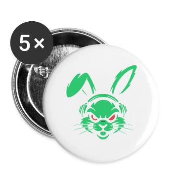 Neon Beats - Buttons groß 56 mm (5er Pack) - Weiß - Vorne