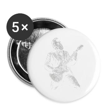 Rutherford B. Hayes Gitarre spielen - Buttons groß 56 mm (5er Pack) - Weiß - Vorne
