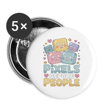 Graphic Designer Pixels Before Branding Designer - Buttons groß 56 mm (5er Pack) - Weiß - Vorne