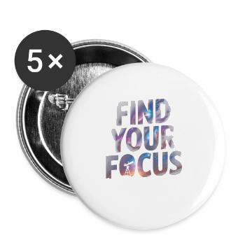 Trouvez votre attention dans les étoiles - Lot de 5 grands badges (56 mm) - blanc - Devant