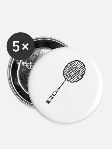 Badmintonschläger - Buttons groß 56 mm (5er Pack) - Weiß