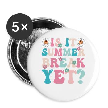 Lettrage floral rétro pendant les vacances d’été - Lot de 5 grands badges (56 mm) - blanc - Devant