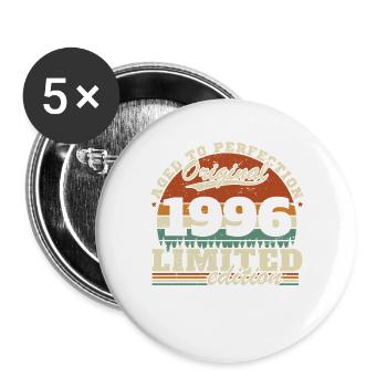 1996 Vintage Rétro Cadeau D'anniversaire - Lot de 5 grands badges (56 mm) - blanc - Devant