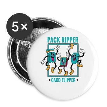 Pack Ripper Card Flipper Trading Card Collector - Buttons large 2.2''/56 mm (5-pack) - white - Front