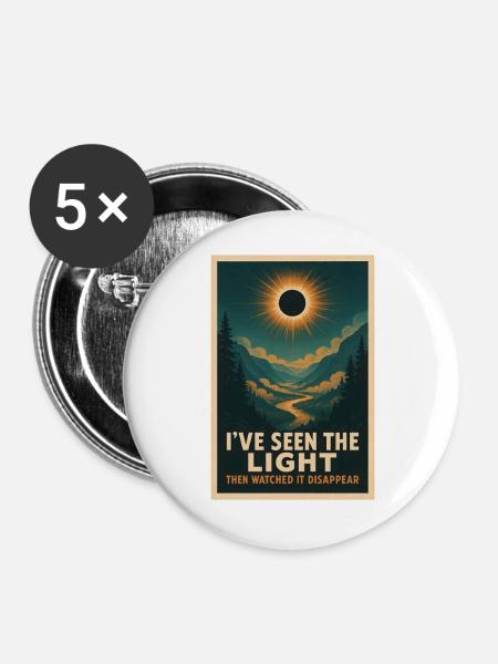 Licht verschwindet | Eclipse - Buttons groß 56 mm (5er Pack) - Weiß