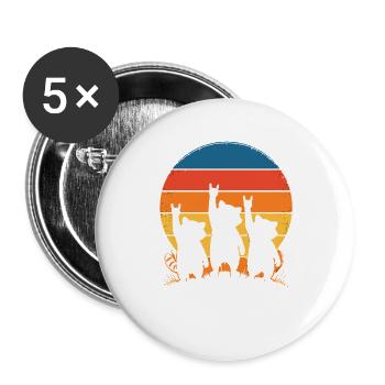 Sunset Dogs Silhouette Punk - Buttons large 2.2''/56 mm (5-pack) - white - Front