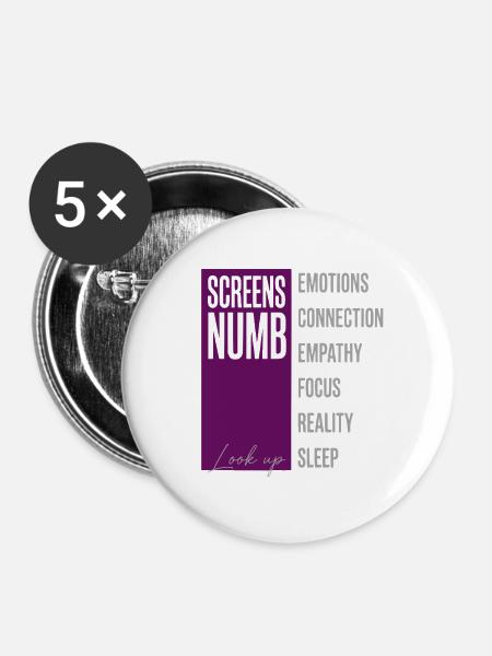 Anti Ai Screens Numb - Buttons groß 56 mm (5er Pack) - Weiß