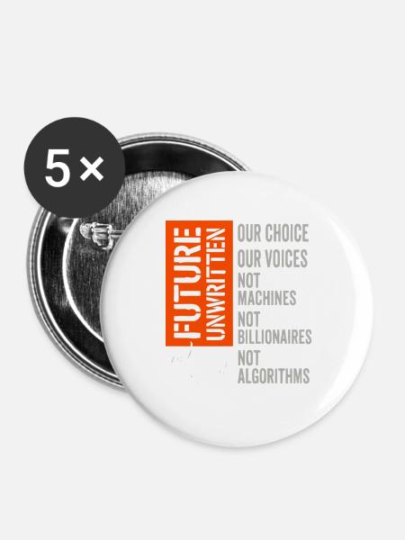 Anti AI Industrial Revolution - Buttons groß 56 mm (5er Pack) - Weiß