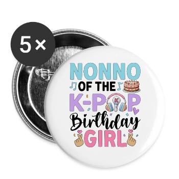 Nonno de La Fille d’anniversaire K-Pop - Lot de 5 grands badges (56 mm) - blanc - Devant