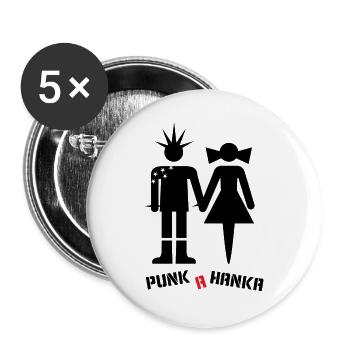 PUNK A HANKA - Buttons groß 56 mm (5er Pack) - Weiß - Vorne