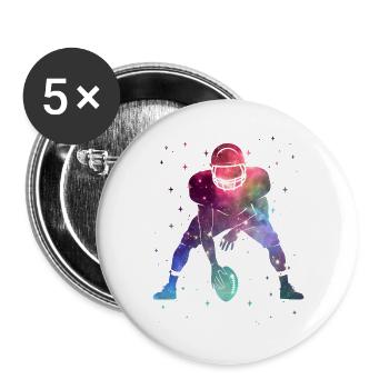 Football américain Espace Enfants Football masculin - Lot de 5 grands badges (56 mm) - blanc - Devant