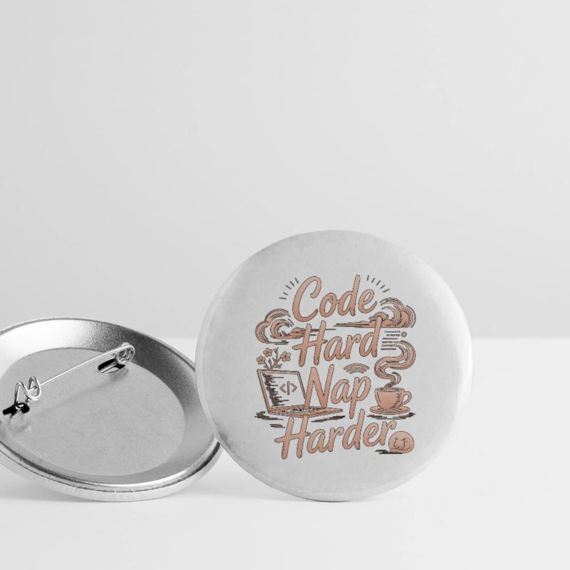 Remote Developer Code Hard Nap Harder Remote Coder Buttons groß 56 mm (5er Pack)