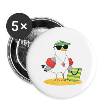 Seagull Beach Look - Buttons large 2.2''/56 mm (5-pack) - white - Front