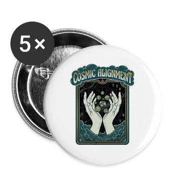 Cosmic World - Buttons groß 56 mm (5er Pack) - Weiß - Vorne