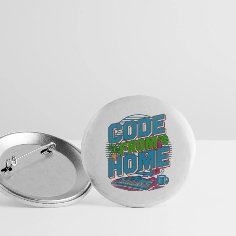 Remote Developer Code From Home Software Developer Buttons groß 56 mm (5er Pack)