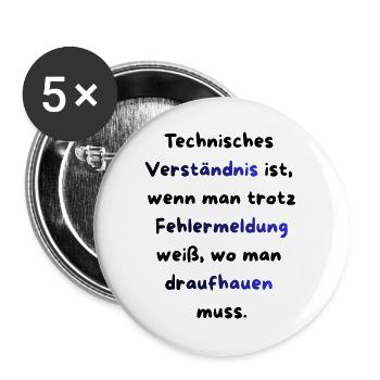 Instandhaltung T-Shirt Lustiges Geschenk Handwerk! - Buttons groß 56 mm (5er Pack) - Weiß - Vorne