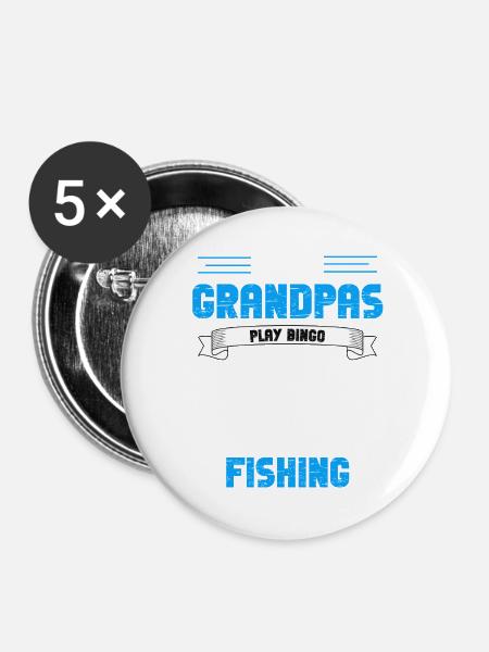 Echte Grandpas Fish - Buttons groß 56 mm (5er Pack) - Weiß