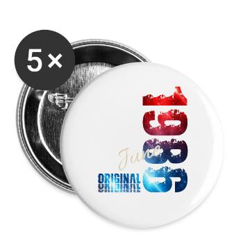 Cadeau du 40e anniversaire Millésime de juin 1986 - Lot de 5 grands badges (56 mm) - blanc - Devant