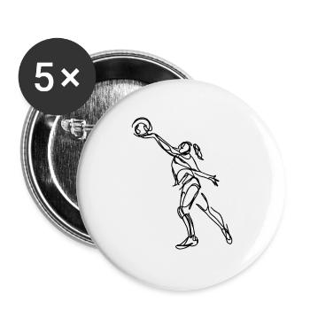 Volleyball player - Buttons large 2.2''/56 mm (5-pack) - white - Front
