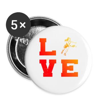 Pickleball athlete Geschenkidee für den Geburtstag - Buttons groß 56 mm (5er Pack) - Weiß - Vorne
