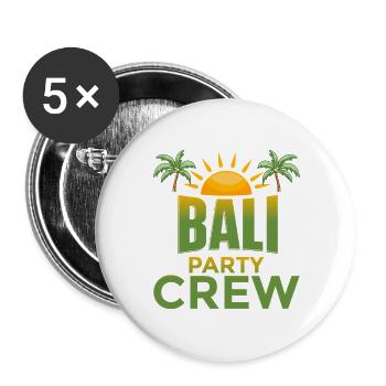 Bali Party Crew - Buttons large 2.2''/56 mm (5-pack) - white - Front