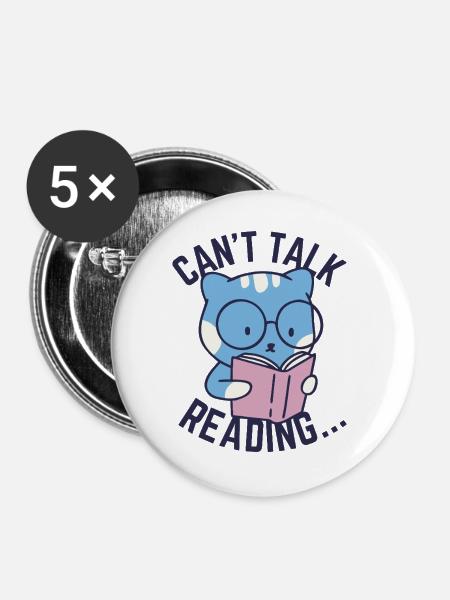 Kann nicht sprechen, lesen... - Buttons groß 56 mm (5er Pack) - Weiß