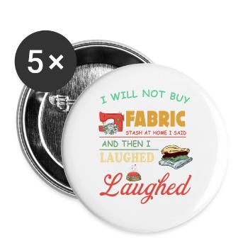 T-shirt riant de la cachette en tissu - Lot de 5 grands badges (56 mm) - blanc - Devant