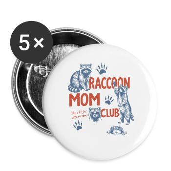 Dog Mom Club Shirt Life is Better with Dogs - Buttons large 2.2''/56 mm (5-pack) - white - Front