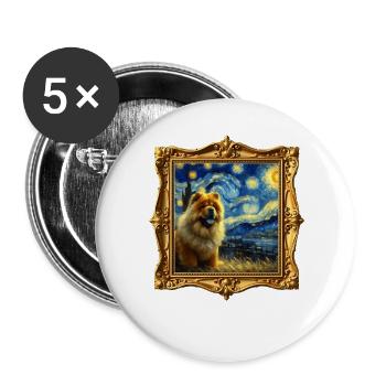 Chowchow Starry Night - Buttons large 2.2''/56 mm (5-pack) - white - Front