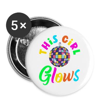 Retro Back to the 80s Vintage Design - Buttons large 2.2''/56 mm (5-pack) - white - Front