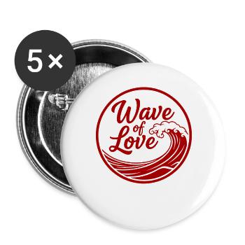 Wave of Love Welle - Buttons large 2.2''/56 mm (5-pack) - white - Front