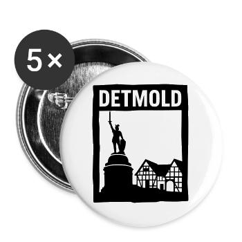 detmold wahrzeichen siilhouette - Buttons groß 56 mm (5er Pack) - Weiß - Vorne
