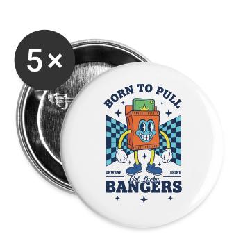 Born To Pull Bangers Get Lucky Trading Card Pack - Buttons large 2.2''/56 mm (5-pack) - white - Front