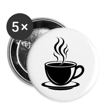 Kaffeetasse - Buttons groß 56 mm (5er Pack) - Weiß - Vorne