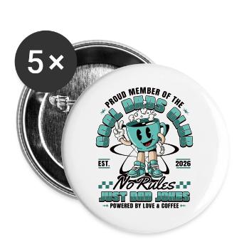Fête des pères cadeau 2026 - Club des papas cool - Lot de 5 grands badges (56 mm) - blanc - Devant