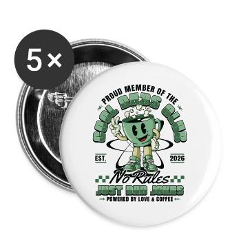 Fête des pères cadeau 2026 - Club des papas cool - Lot de 5 grands badges (56 mm) - blanc - Devant