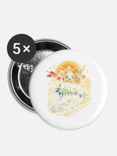 Bollywood - Buttons groß 56 mm (5er Pack) - Weiß