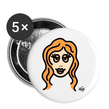 Jungfrau groß - Buttons groß 56 mm (5er Pack) - Weiß - Vorne