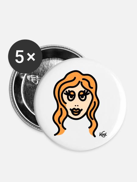 Virgo tall - Buttons large 2.2''/56 mm (5-pack) - white
