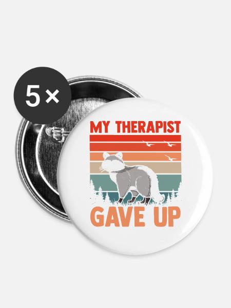 Trash Panda Raccoon - Buttons groß 56 mm (5er Pack) - Weiß