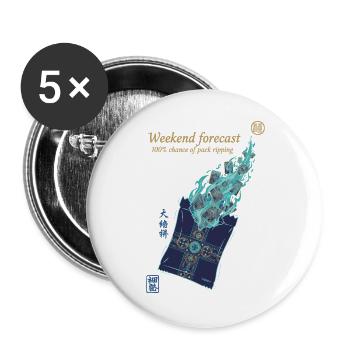 Prévisions du week-end : 100 de chances de déchirement du sac - Lot de 5 grands badges (56 mm) - blanc - Devant