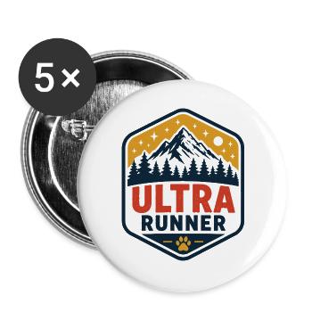 Ultra-Läufer - Buttons groß 56 mm (5er Pack) - Weiß - Vorne