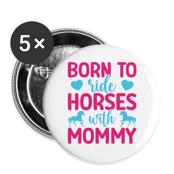 Hobby Horse Rider Horses With Mommy English Riding - Buttons groß 56 mm (5er Pack) - Weiß - Vorne