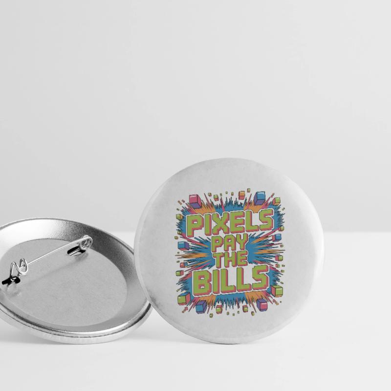 Game Developer Pixels Pay The Bills Web Developer Buttons large 2.2''/56 mm (5-pack)