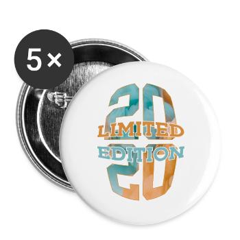 ÉDITION LIMITÉE 2020 6 ANS 6E ANNIVERSAIRE - Lot de 5 grands badges (56 mm) - blanc - Devant