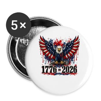 Eagle Patriot 1776–2026 - Buttons large 2.2''/56 mm (5-pack) - white - Front