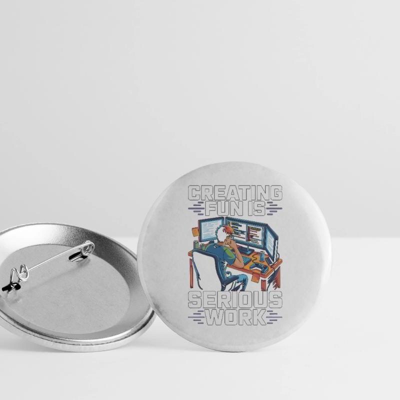 Game Developer Creating Fun Is Game Programmer Buttons groß 56 mm (5er Pack)