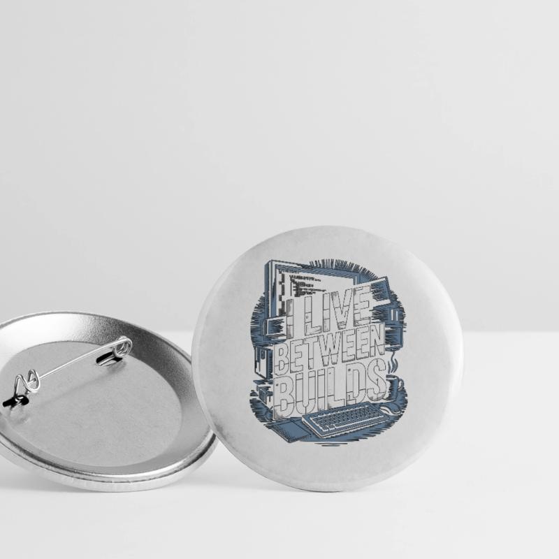 Game Developer I Live Between Builds Game Coder Buttons groß 56 mm (5er Pack)