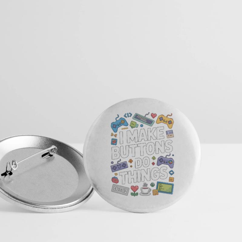 Game Developer I Make Buttons Software Developer Buttons groß 56 mm (5er Pack)