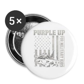 Enfants militaires violets Chasseurs Militaires Enfants - Lot de 5 grands badges (56 mm) - blanc - Devant